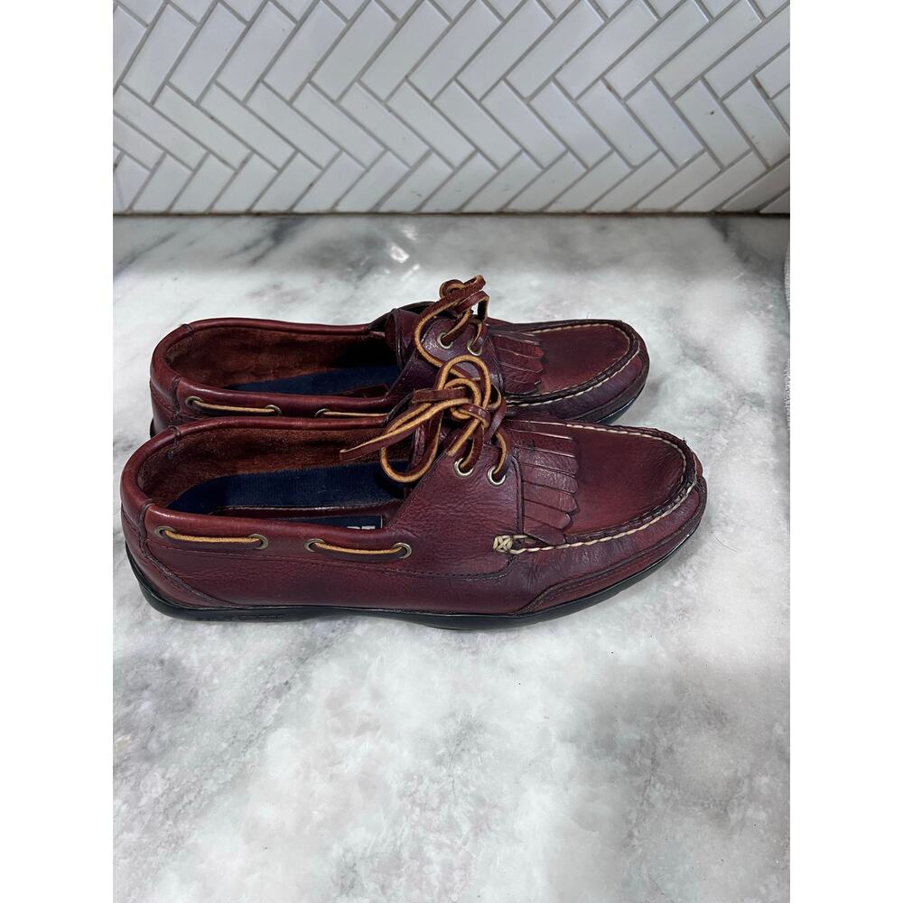Polo Sport Ralph Lauren Leather Boat Shoes Men’s 8D Brown Kiltie Moc MB12292